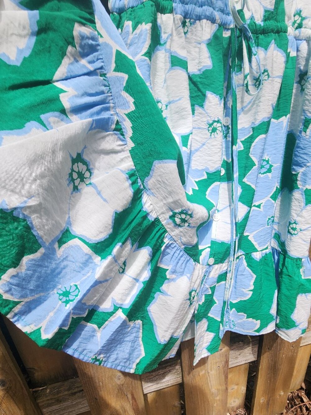 *NWT* Blue & Green Rayon XXL Sonoma midi swing dress - Picture 9 of 16